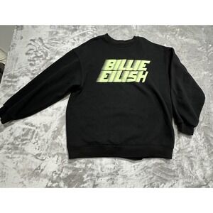 Billie Eilish‎ Long Sleeve Sweater Black Green Women Size XS Concert Music EUC